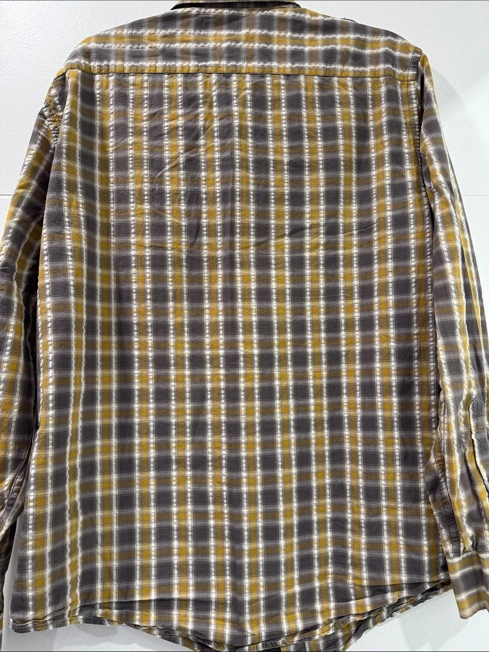 Banana Republic Yellow & Gray Plaid Lightweight Shirt Jacket
